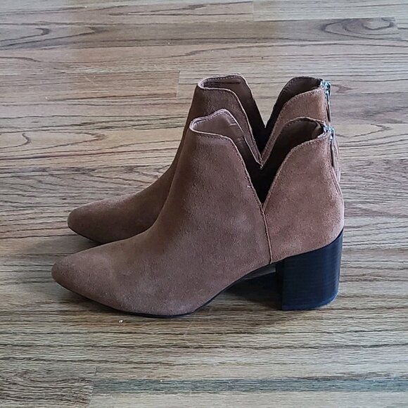 Blondo Tanner Boots Womens 9 Brown Suede Waterproof Block Heel Ankle Booties - Picture 10 of 16